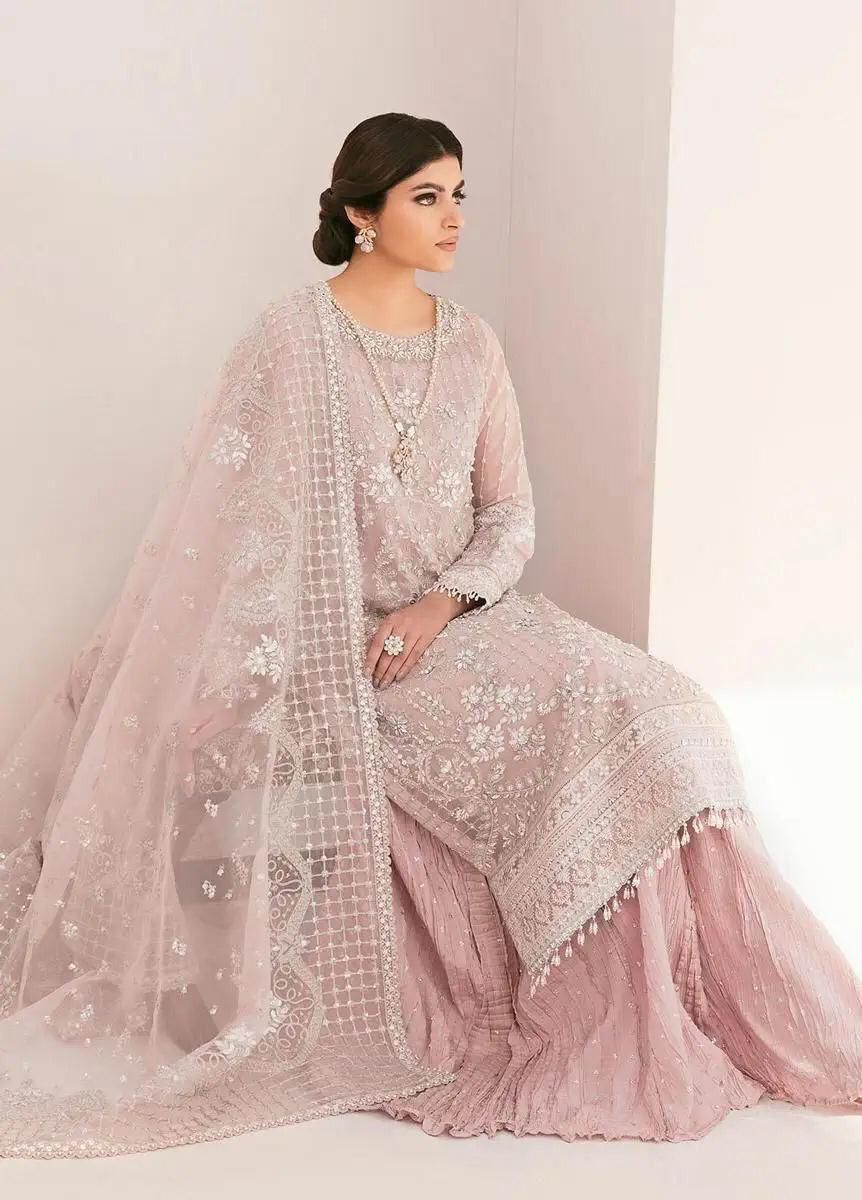 BAROQUE ORGANZA EMBROIDERED MOTI WORK & SEQUENCE LUXURY UNSTICHED 3PC✓