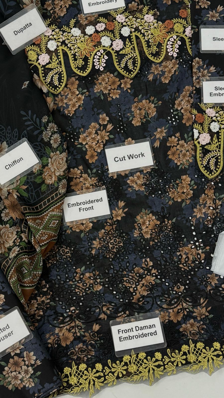 ASIFA NABEEL LAWN PRINTED EMBROIDERED PATCH-WORK UNSTITCED 3PC✓