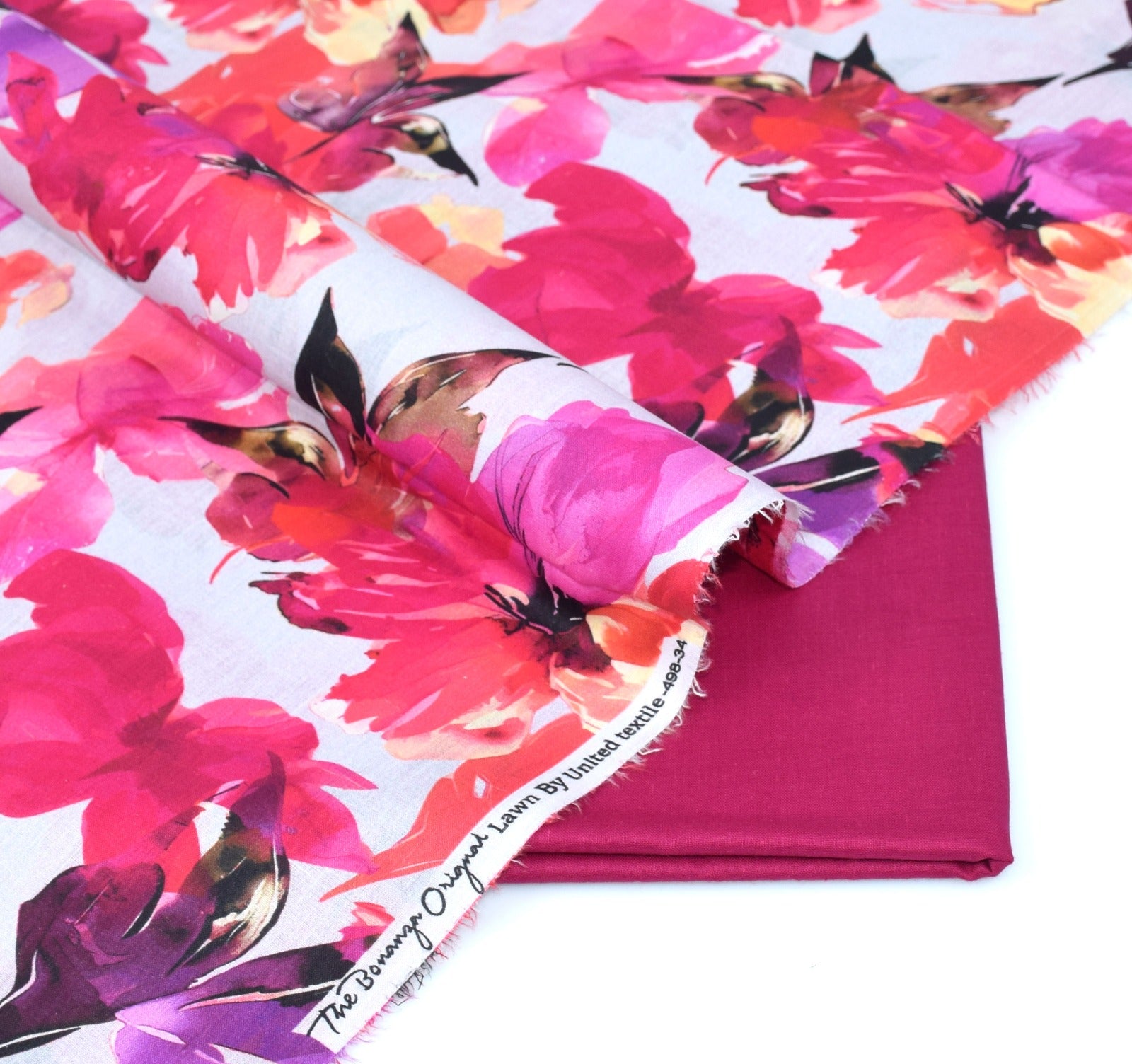 BONANZA LAWN PRINTED UNSTITCHED 2PC✓