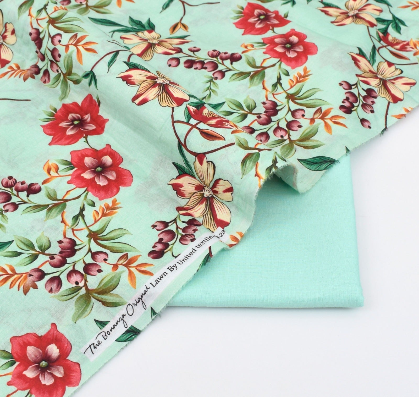 BONANZA LAWN PRINTED UNSTITCHED 2PC✓