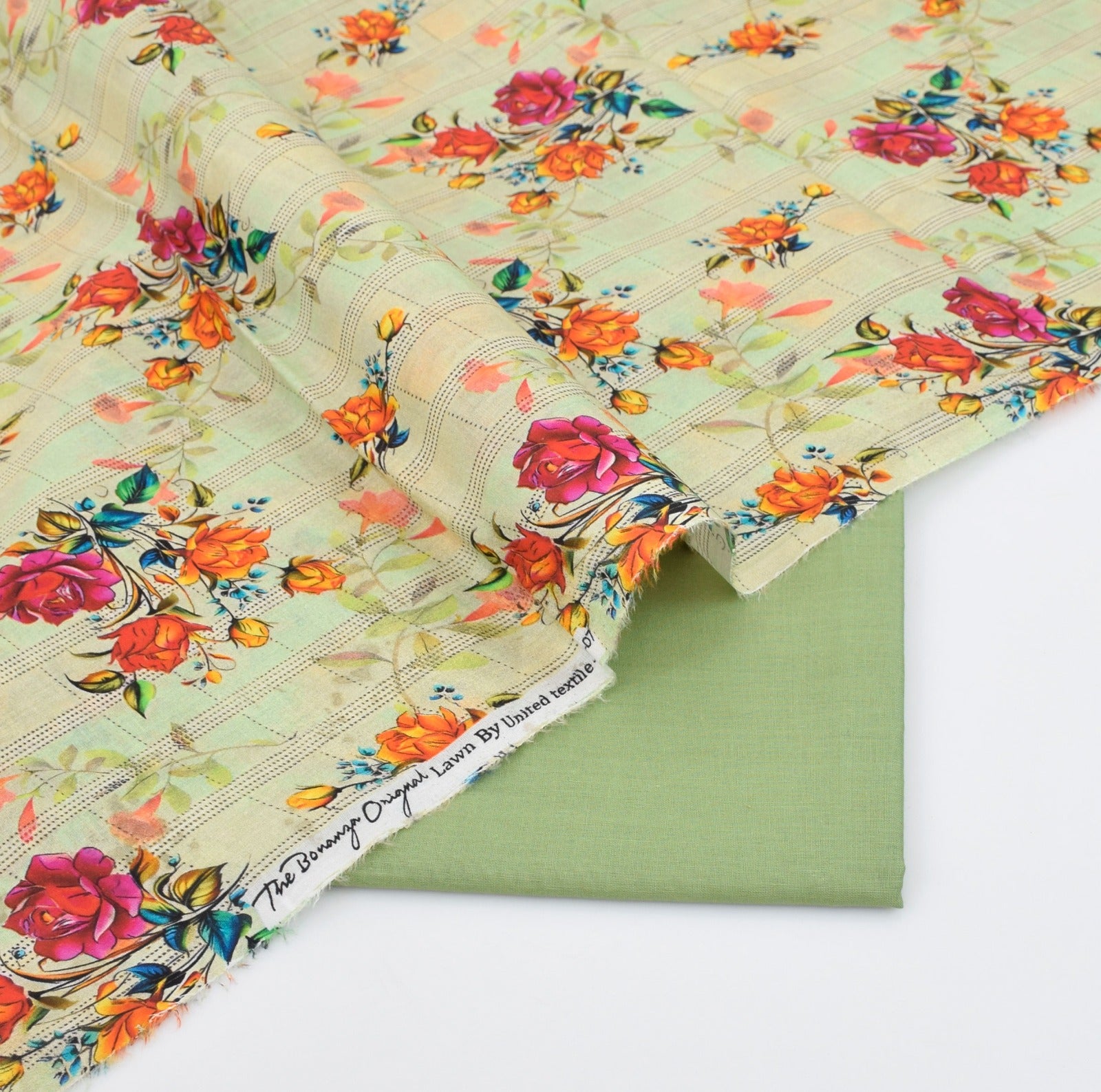 BONANZA LAWN PRINTED UNSTITCHED 2PC✓