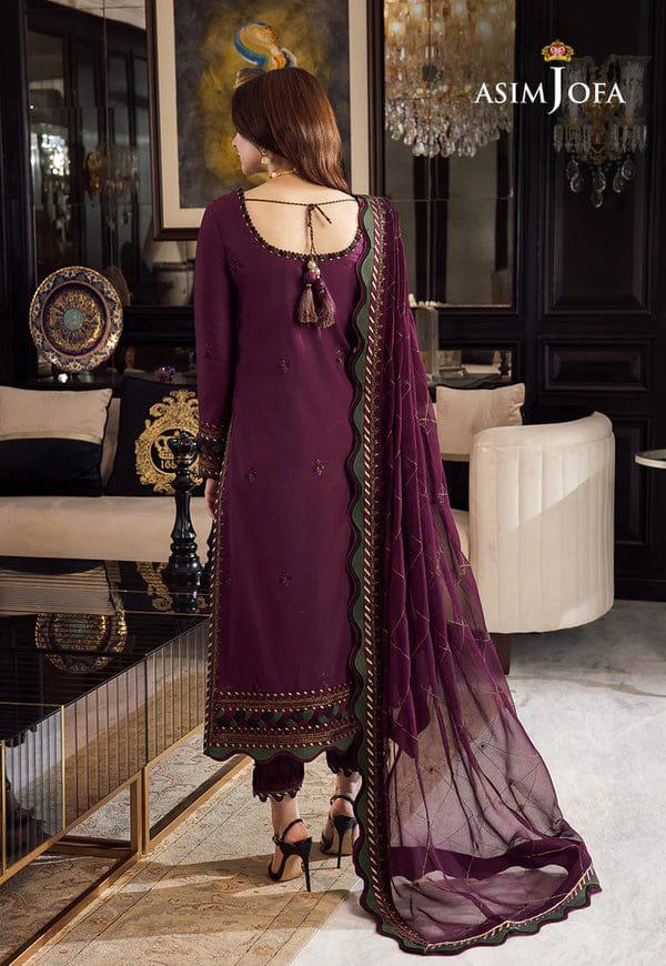 ASIM JOFA CHIFFON EMBROIDERED SEQUENCE LUXURY UNSTITCHED 3PC✓