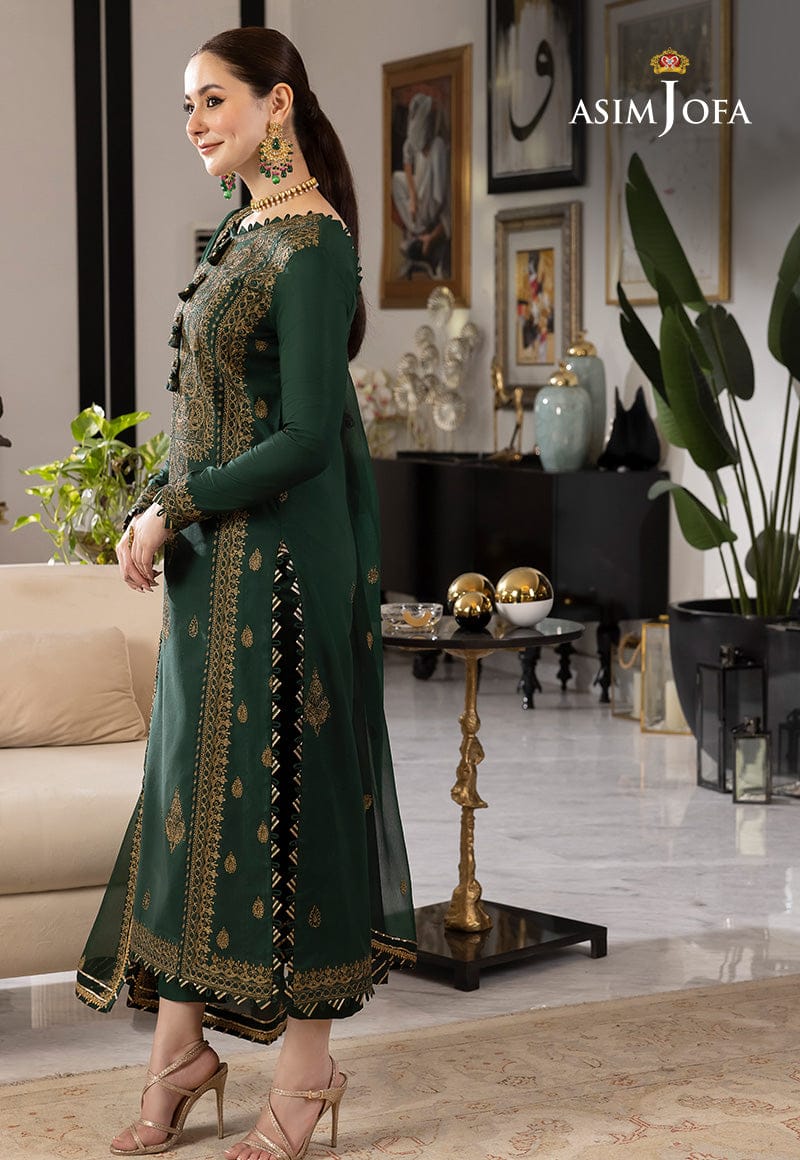 ASIM JOFA CHIFFON EMBROIDERED SEQUENCE LUXURY UNSTITCHED 3PC✓