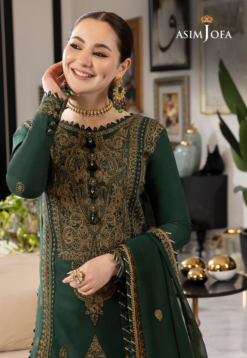 ASIM JOFA CHIFFON EMBROIDERED SEQUENCE LUXURY UNSTITCHED 3PC✓