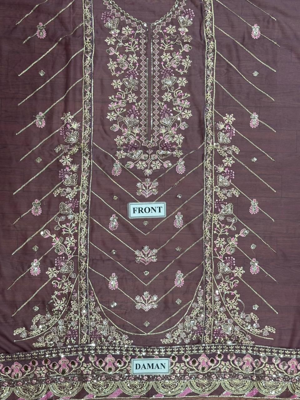 ASIM JOFA CHIFFON EMBROIDERED SEQUENCE LUXURY UNSTITCHED 3PC✓