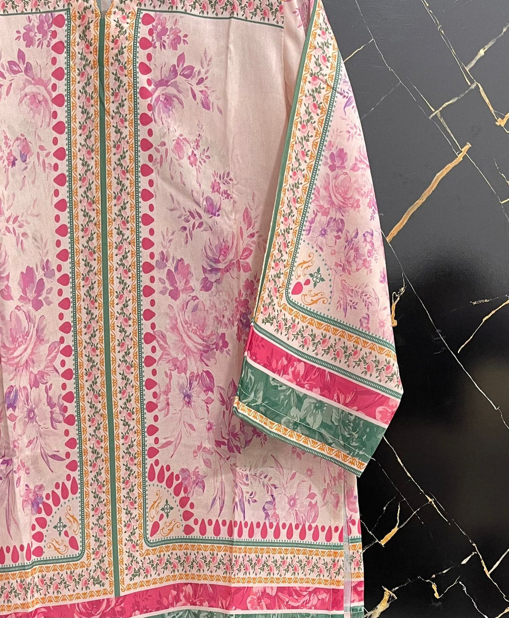 BIN HAROON TEXTILE SWISS LAWN PRINTED STITCH 2PC✓