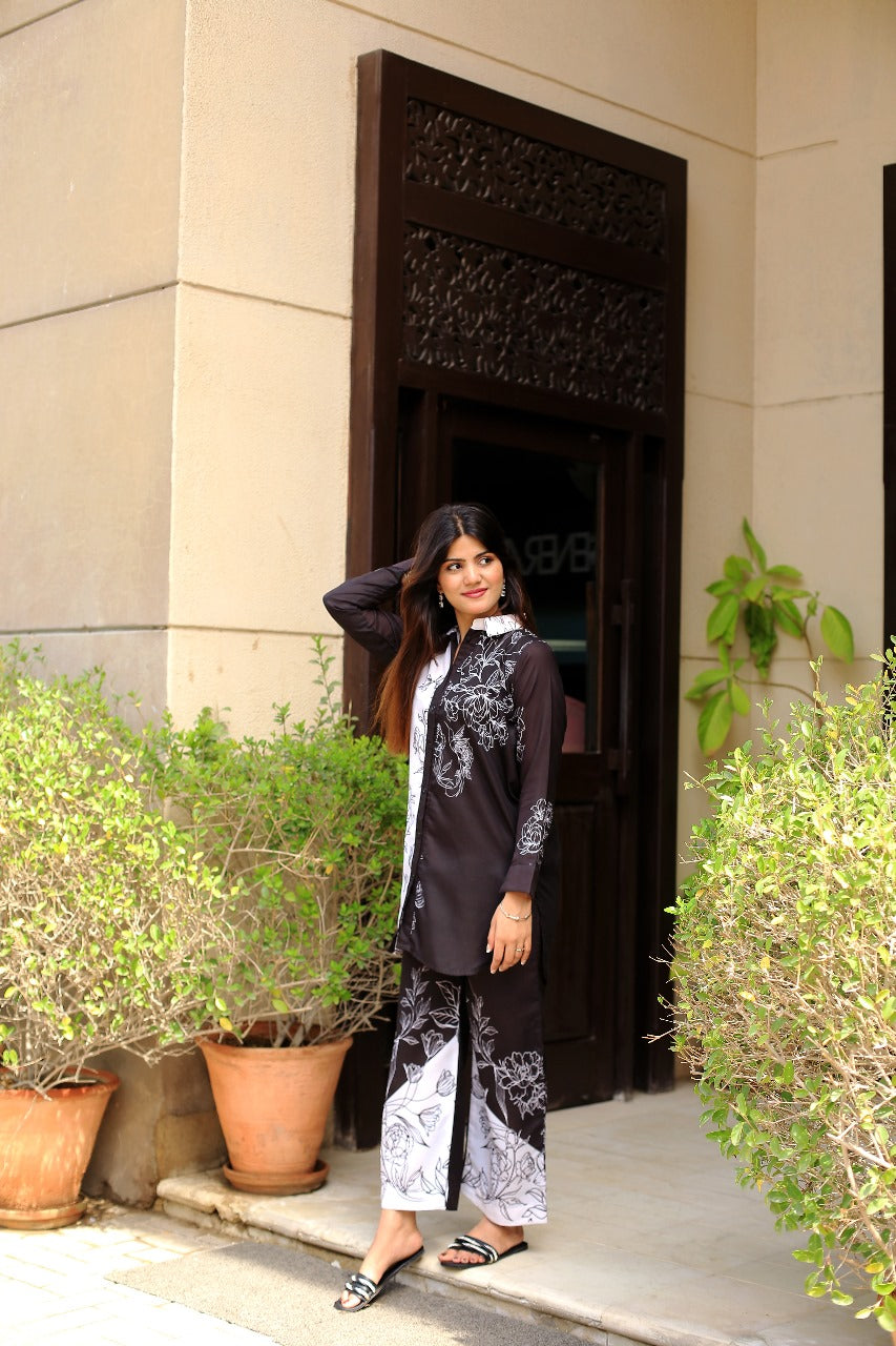 BIN HAROON TEXTILE SWISS LAWN PRINTED STITCH 2PC✓