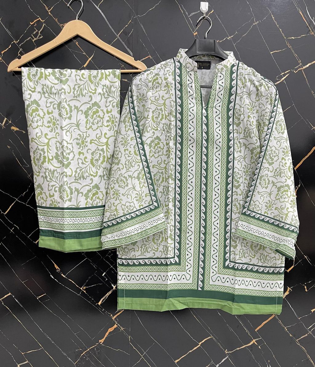 BIN HAROON TEXTILE SWISS LAWN PRINTED STITCH 2PC✓
