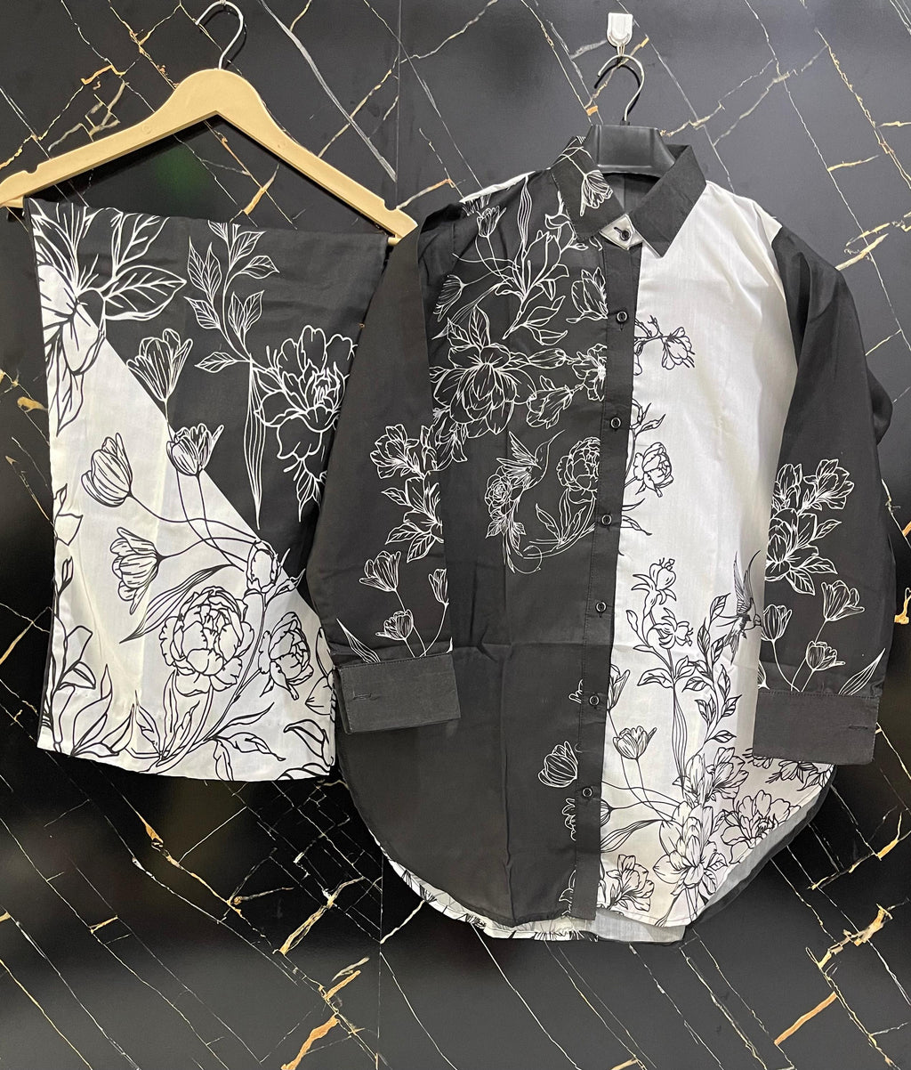 BIN HAROON TEXTILE SWISS LAWN PRINTED STITCH 2PC✓