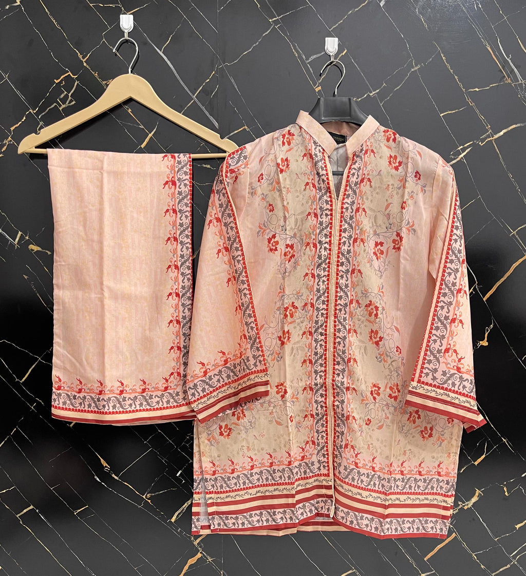 BIN HAROON TEXTILE SWISS LAWN PRINTED STITCH 2PC✓