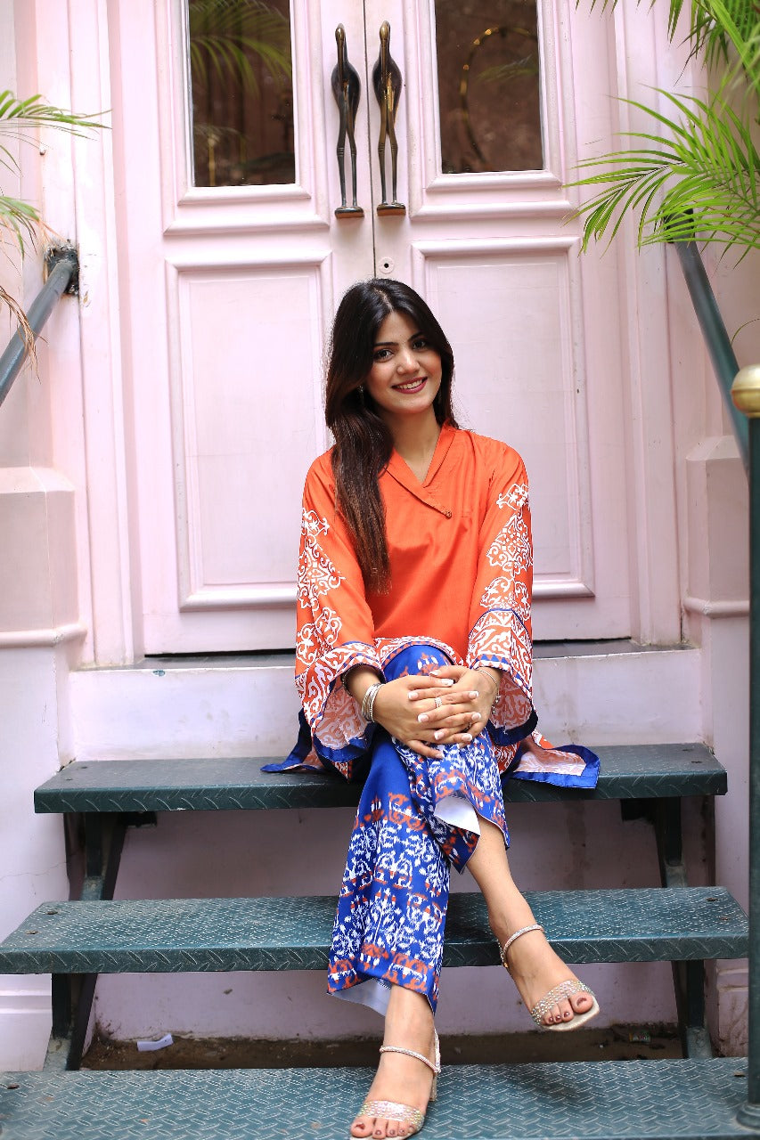 BIN HAROON TEXTILE SWISS LAWN PRINTED STITCH 2PC✓