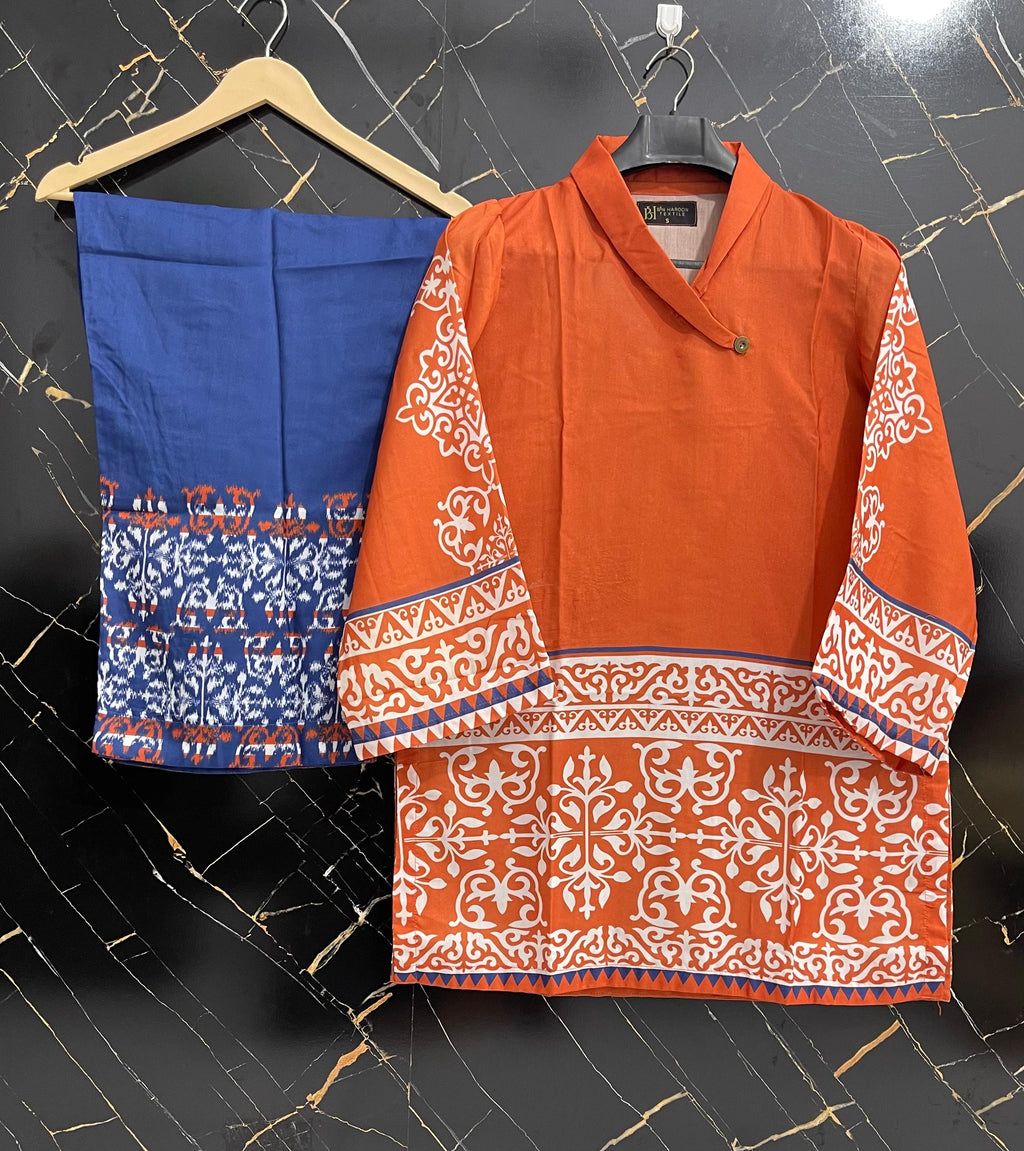 BIN HAROON TEXTILE SWISS LAWN PRINTED STITCH 2PC✓