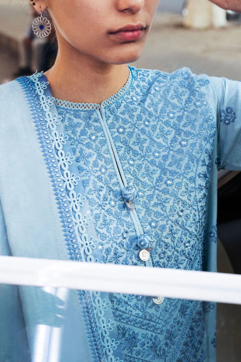 BAREEZE LAWN EMBROIDERED LUXURY PATCH WORK UNSTITCHED 3PC✓