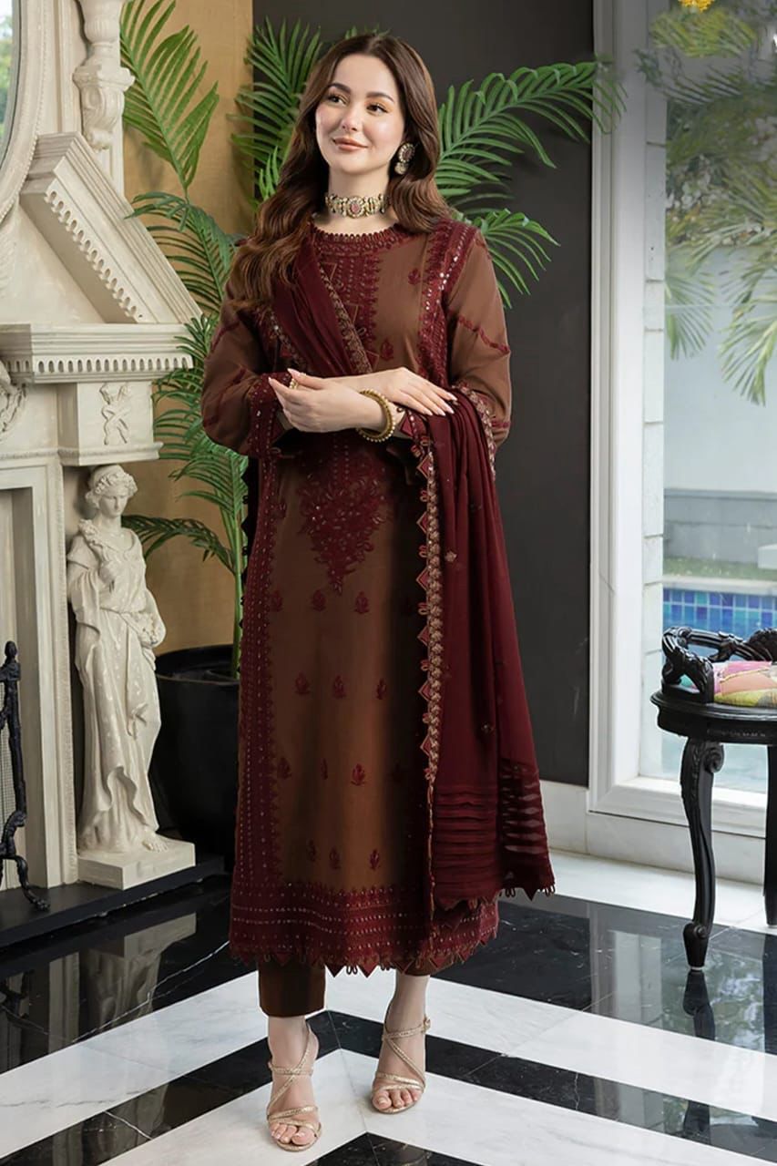 ASIM JOFA LAWN EMBROIDERED LUXURY PATCH WORK UNSTITCHED 3PC✓