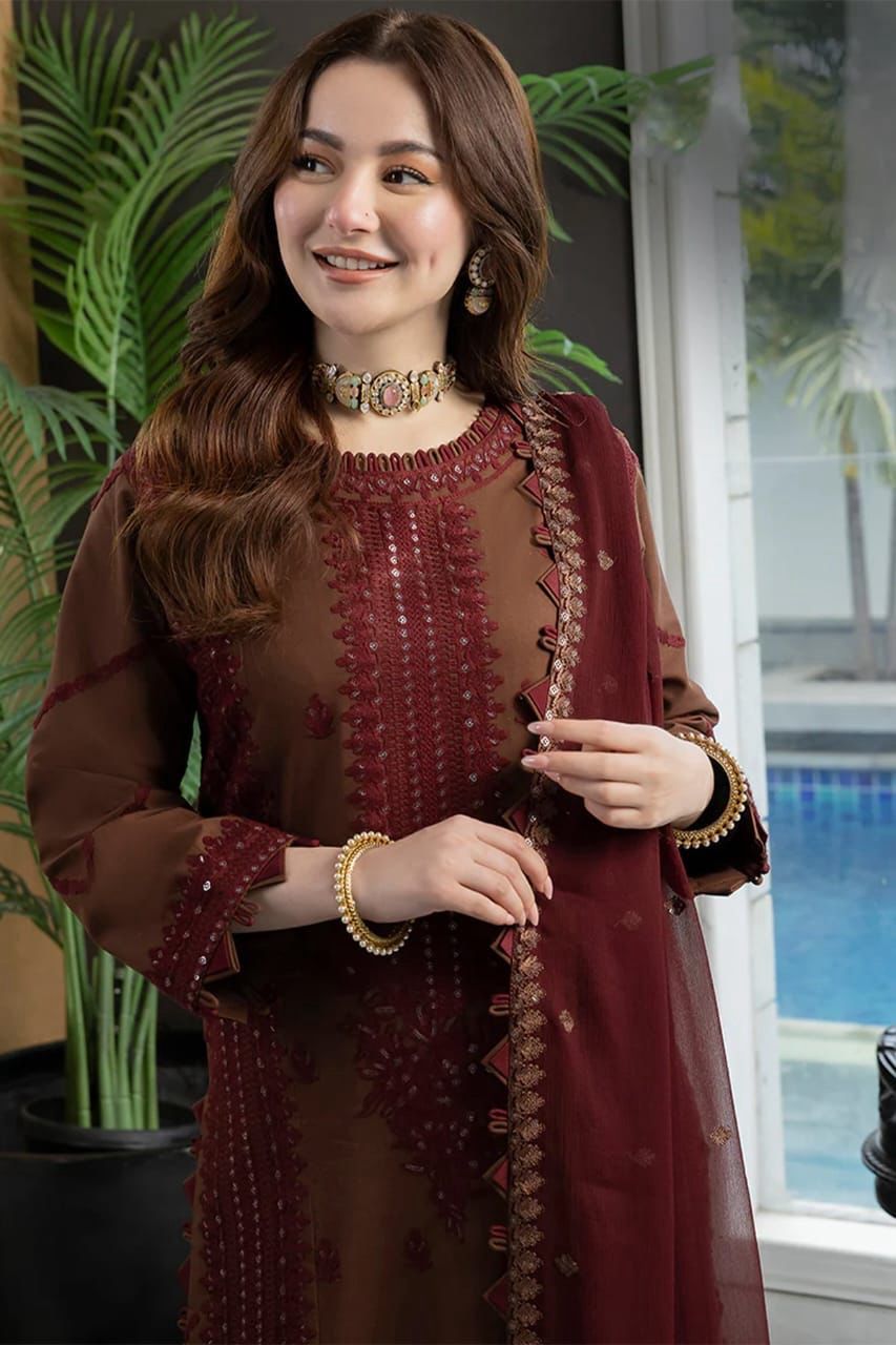 ASIM JOFA LAWN EMBROIDERED LUXURY PATCH WORK UNSTITCHED 3PC✓
