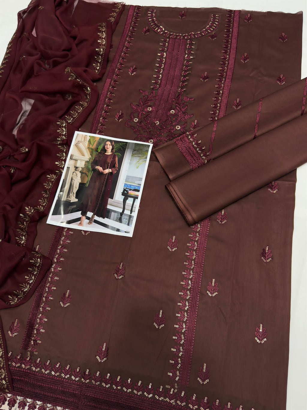 ASIM JOFA LAWN EMBROIDERED LUXURY PATCH WORK UNSTITCHED 3PC✓