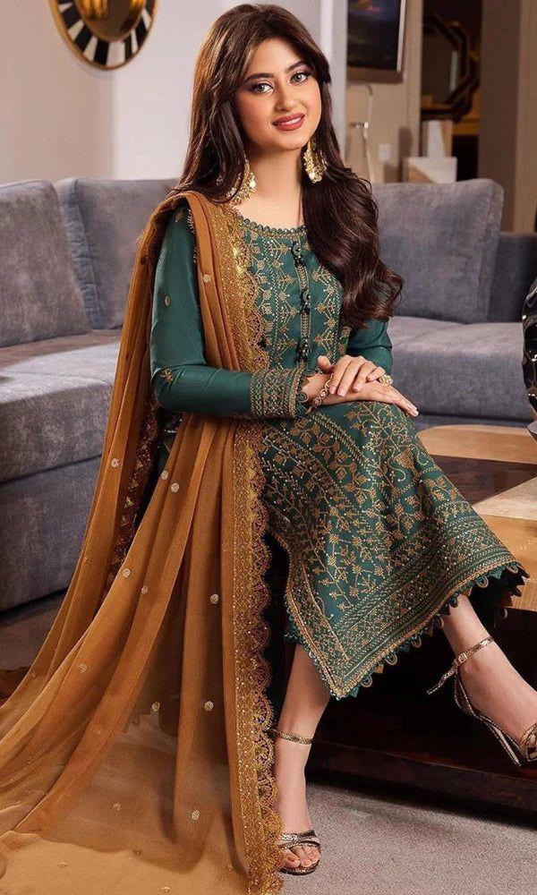 ASIM JOFA LAWN EMBROIDERED LUXURY PATCH WORK UNSTITCHED 3PC✓