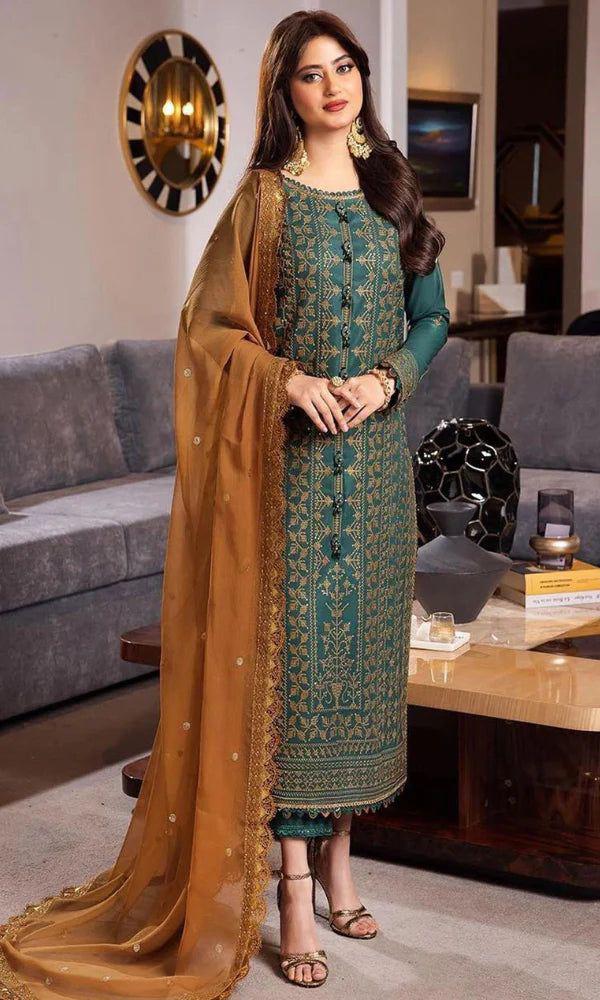 ASIM JOFA LAWN EMBROIDERED LUXURY PATCH WORK UNSTITCHED 3PC✓