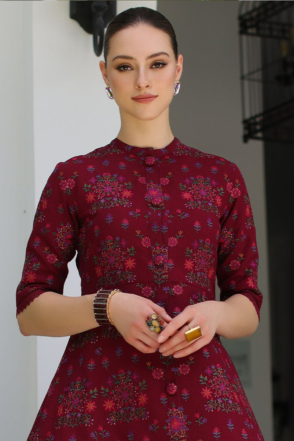 BAREEZE LAWN EMBROIDERED LUXURY PATCH WORK UNSTITCHED 3PC✓