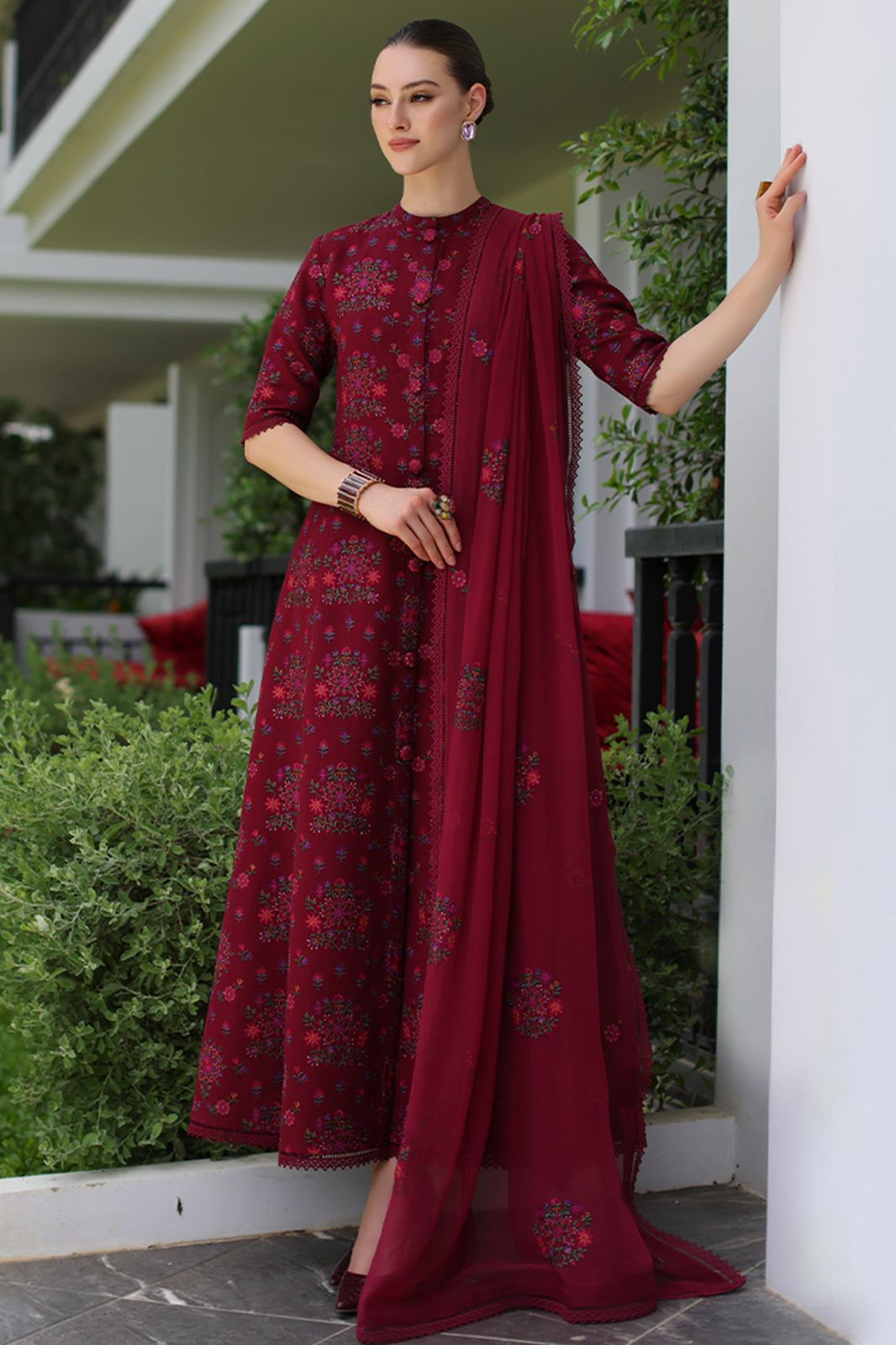 BAREEZE LAWN EMBROIDERED LUXURY PATCH WORK UNSTITCHED 3PC✓