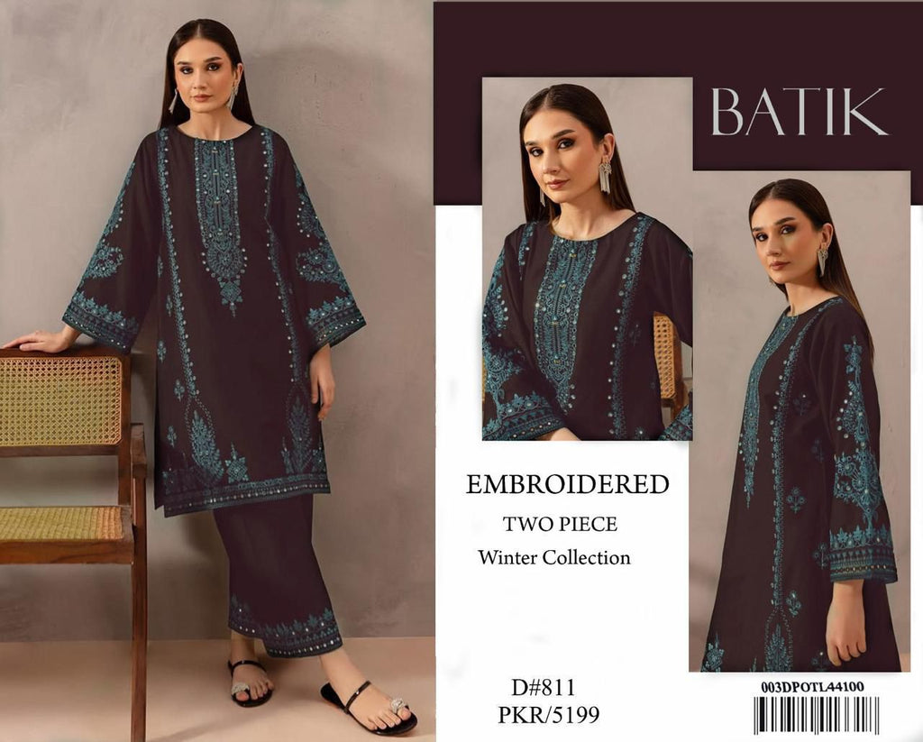 BATIK DHANAK EMBROIDERED 2PC✓