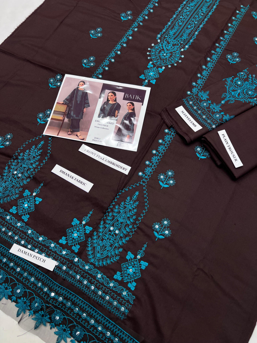 BATIK DHANAK EMBROIDERED 2PC✓