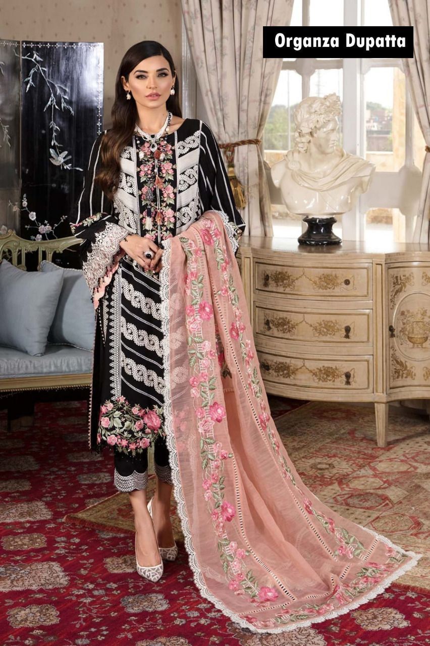 CRIMSON CHIKANKARI LUXURY EMBRIODERED COTTON EID JORA UNSTITCED 3PC