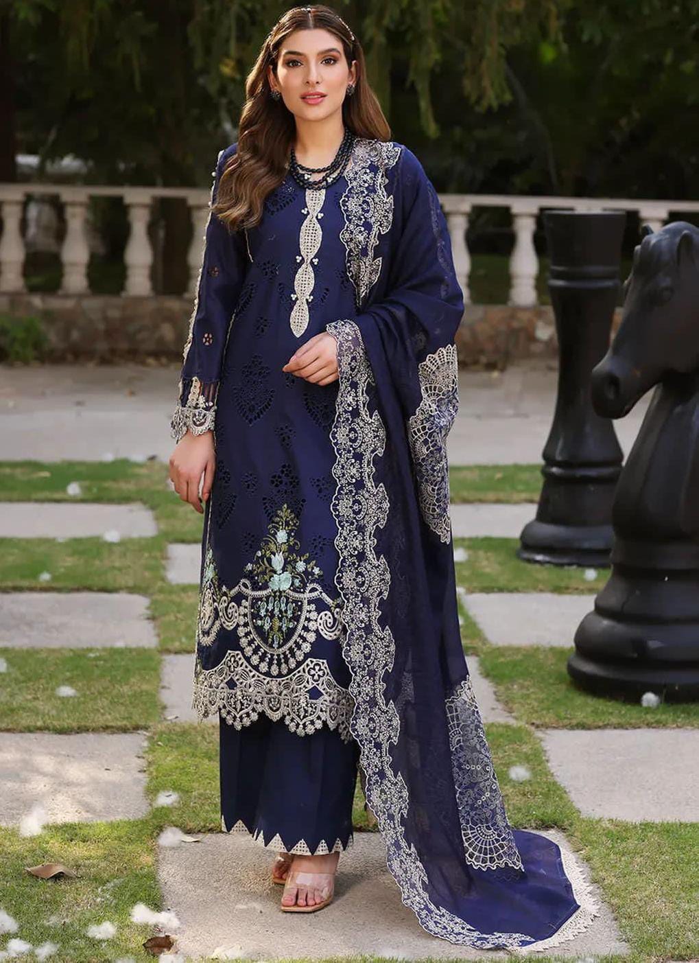 ELAF CHIKANKARI COTTON EMBROIDERED LUXURY UNSTICHED 3PC