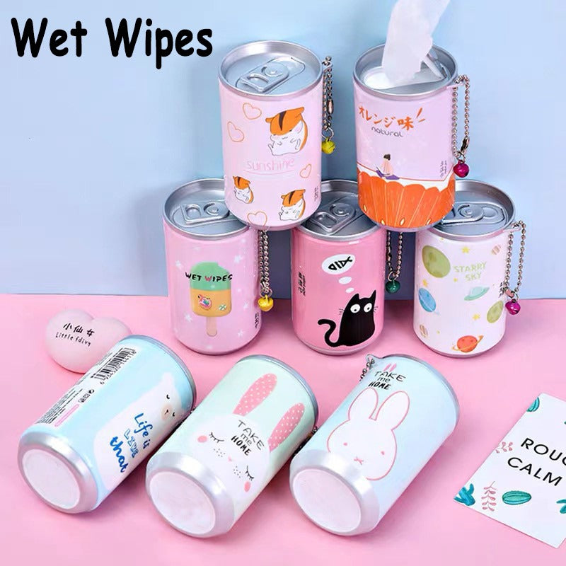 MINI PORTABLE WET WIPES TISSUE CAN FOR CLEANING FACE BODY FOR KIDS WOMEN AND MEN