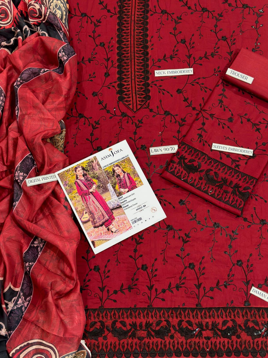 ASIM JOFA PURE LAWN 3-PIECE EMBROIDERED COLLECTION