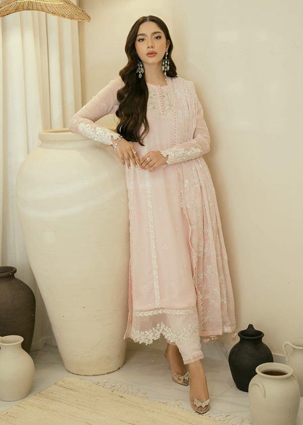 AZURE ORGANZA EMBROIDERED LUXURY UNSTITCHED 3PC✓