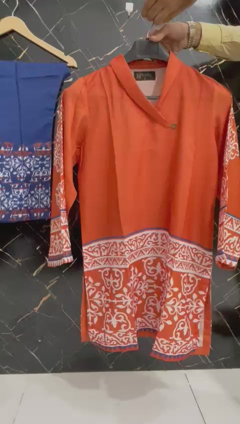 BIN HAROON TEXTILE SWISS LAWN PRINTED STITCH 2PC✓