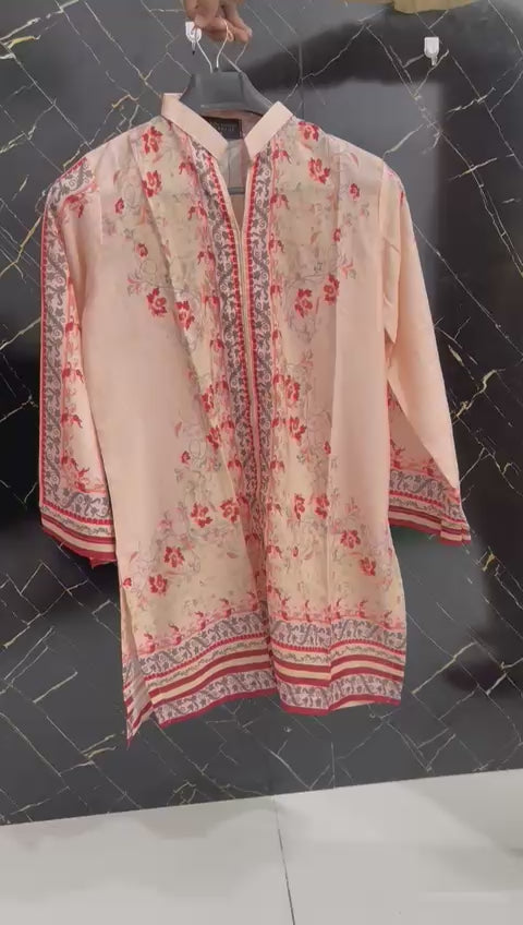 BIN HAROON TEXTILE SWISS LAWN PRINTED STITCH 2PC✓